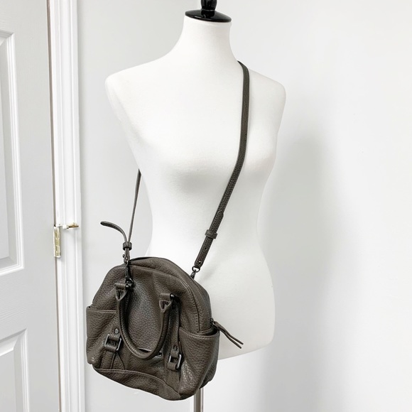 A\X Armani Exchange Gray faux leather satchel bag - Picture 2 of 11